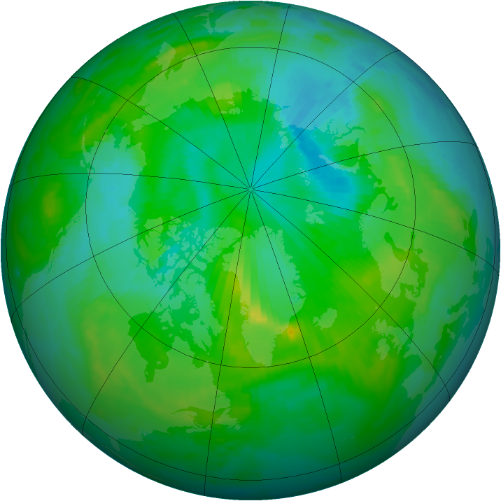 Arctic ozone map for 28 July 1996